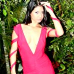 First pic of Red Dress Latina Strips Outside