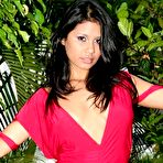 Second pic of Red Dress Latina Strips Outside