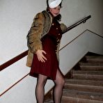 First pic of Elegant Doggystyle Bitch On Stairs Posing And Masturbate