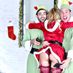 Second pic of Brandi Love gets spitroasted by two guys to celebrate Christmas