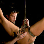 Third pic of Big tit blonde Phoenix Marie gets rope bound before master uses clamps and magic wand