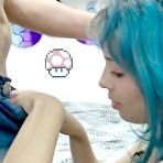 First pic of Blue hair amateur girlfriend homemade blowjob and fucking at AmateurPorn.me
