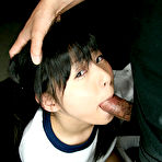 Third pic of Tokyo schoolgirl Kawai Anri sucking deep and gettin facial cum