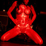 Fourth pic of Exotic big boobed deviless Masuimi Max gets wet on stage in a night club