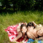 Fourth pic of Three old and young lesbians having fun in the sun