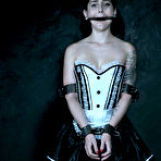 Third pic of SexPreviews - Ava D'Amore busty tattoo brunette maid is bound in chains and rope by maledom