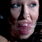 Second pic of SexPreviews - Jackie Ohh is spread bound in rope with a smile on her face with big tits clamped