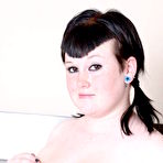 Fourth pic of Pale skinned BBW brunette Jessica Fabulous removes her panties and exposes her pink hole