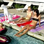 First pic of Sam Sapphic, Vicki Sapphic, Stella Sapphic and Andi Sapphic have foursome lesbian sex at the poolside