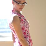 Second pic of Baring her dress naughty teacher Hayley-Marie Coppin plays in pantyhose and lingerie