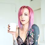Third pic of Pink haired beauty Ninaq in nude art photos by Suicide Girls | Erotic Beauties