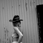 Third pic of Anna Feller Nude Cowgirl in Black and White