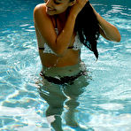 Second pic of Renee Macias teasing in her bikini by the pool for Zishy | Erotic Beauties