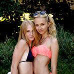 Fourth pic of Sunny teen bunnies Rune and Bernie teasing outdoors for Zishy | Erotic Beauties