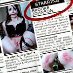 First pic of SexPreviews - Brooke Johnson red nails office brunette in stockings is bound to her desk and toyed