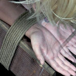 Second pic of SexPreviews - Hadley Haze busty tattoo blonde is toyed in dungeon while rope bound