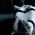 Fourth pic of SexPreviews - Dresden 333 stocks and rope bound for spanking and pussy toying in dungeon by maledom