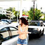 First pic of Shameless slim latina babe Candiee Pop gets completely naked at the parking