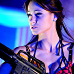 Second pic of BLUE NEON ART girl Amely on stage