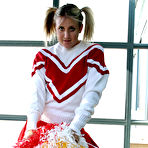 First pic of Pigtailed cheer girl Jules Van Saint removes her her underwear after uniform