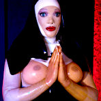 Third pic of BLUE NEON ART girl Olga with two cracy nuns