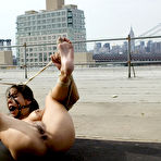 Fourth pic of Princess Donna stretches asshole of bound Nadia Styles rooftop in the down town