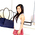 First pic of Teenage asian Lana Violet in red skirt and white panties gets her small tits kissed