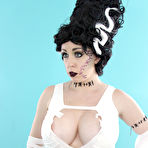 First pic of Kayla Kiss Bride Of Frankenstein Cosplay Body Paint And High Heels Nude