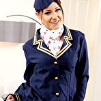 Second pic of Beauty brunette air-hostess Kristina stripping