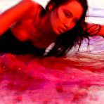 First pic of The half naked Asian chick Kaila Yu is petted by the tender ocean waves