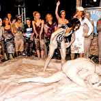 Third pic of Dionne Darling and Lucy Cornet wrestle in the mud and reveal it all in front of female audience