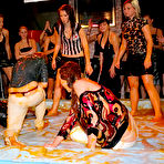 Fourth pic of Two clothed messy wrestlers Mila Dark and Lucy Cornet have fun in front of female audience
