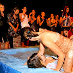 Second pic of Christina Lee, Mila Dark and two more clothed women take part in oil fight at the party