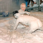 Third pic of Blonde Sharka Blue shows her love for mud wrestling at the all-girl party