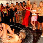 Fourth pic of Kate Black and Lea Casper lose their tops and continue oil wrestling match in revealing wet panties
