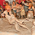 Fourth pic of Dionne Darling takes part in public mud wrestling at the all-girl party