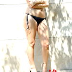 Third pic of Lucy V Strips Her Little Black Bikini | Web Starlets