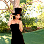 First pic of Aidra Fox Aidra Fox takes off her fancy gown and top hat as she poses outside.