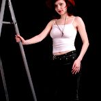 First pic of Jean Stripping Under Ladder