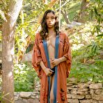 First pic of Brookliyn removing her nightgown and black panty in a luscious garden