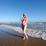 First pic of BikiniFanatics - Sexy blonde shows her perfect boobies on the beach