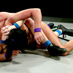 Third pic of Wrestling match between Harmony Rose and Julie Night turns into lesbian strapon sex