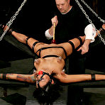 Fourth pic of Busty slave girl Angelina Valentine gets tortured with canes, fire vacuum and clamps