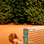 Fourth pic of Gorgeous Svenja getting naked on a tennis court