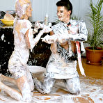 Fourth pic of Obedient petite blonde schoolgirl Kate gets messy for the fun of Celine Noiret