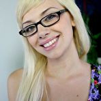 First pic of Blonde In Glasses Emma Mae Shows Her Naughty Bits, Gives Handjob And Gets Her Face Cum Splattered / DefineBabe.com