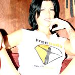 Fourth pic of 
        Jezebelle Bond posing in a Freeones T-shirt photos    