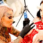 First pic of Misha Montana gets her Nipples Tattooed by Evilyn Ink While Both Get Fucked by Johnny Goodluck!