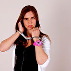 Fourth pic of WatchGirls.net | Stacy wearing G-Shock and LIPS handcuffs