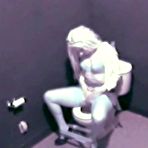 Second pic of Hot Blonde Babe Masturbate On Public Toilet - FAPCAT